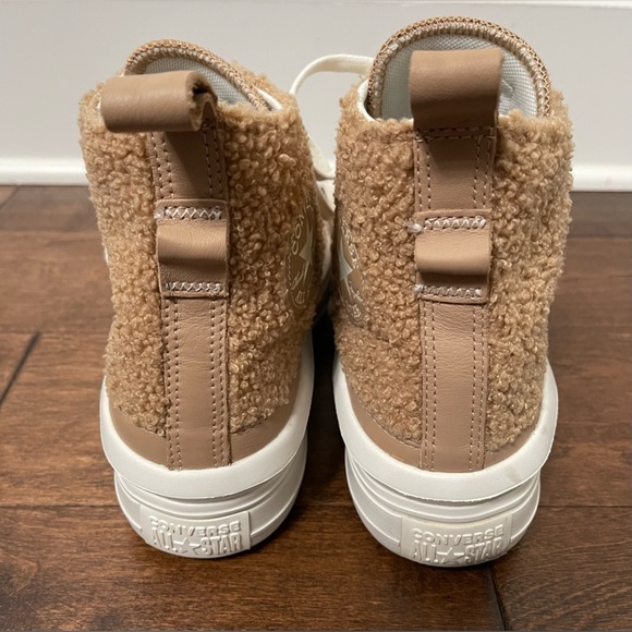 Converse Chuck Taylor All Star Move Platform Tan Sherpa Sneakers Size 9 - Picture 5 of 11